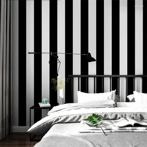 Fonds d'écran Wellyu Stripes verticales papier peint moderne minimaliste de style industriel argent noir nordique mode télé
