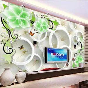 Wallpapers Wellyu Behang Home Decor Aangepaste Behang Fantasie Bloem 3D TV Achtergrond Papel Pintado Pared De Parede