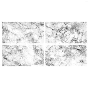 Fonds d'écran Papier peint en marbre blanc gris auto-adhésif Peel et Stick Comptoirs pour chambre à coucher Salle de bains Cuisine Cheminée