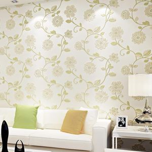 Wallpapers hele huis high-end end entry lux stijl woonkamer Amerikaanse grote bloemen tv achtergrond muurbedekking stof