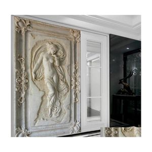 Fonds d'écran En Gros Personnalisé 3D Relief Stéréoscopique Ange Statue Nue Murale Papier Peint Entrée Couloir Couloir Toile De Fond Mur Dro Dh2Sd