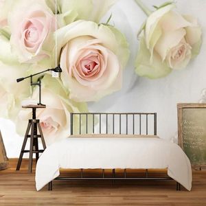 Fonds d'écran en gros romantique rose murale 3d mur po pour mariage chambre canapé fond fresque papel de parede