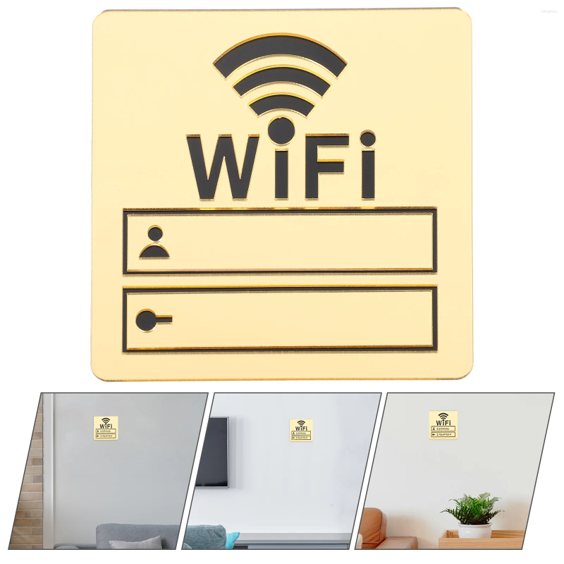 Bakgrundsbilder Trådlöst Office -svarta tavlan WiFi Hängande plack Akrylkonto och lösenord