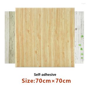 Wallpapers houten ontwerp 3d wand zelfklevend paneel decoratie behang schuim waterdicht sticker slaapkamer badkamer decor