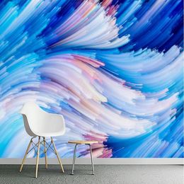 Wallpapers Youman Custom 3D Wallpaper Abstract Po Wall Murals for Living Room Geometric Blue Line Modern
