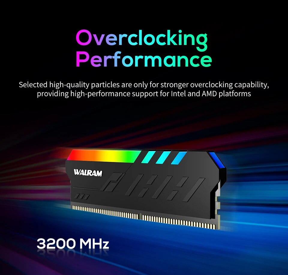 Walram pamięć pamięć RAM DDR4 PC UDIMM 4G 8G 3200 MHz PC4-25600U 288 PIN 1,35V DUAL CANNEL Oszałamiający gry Memoria DDR 4 RAM