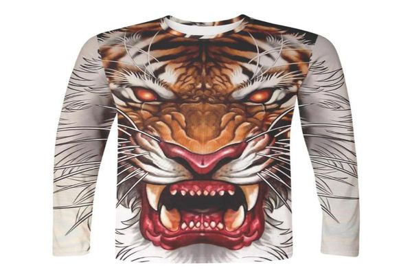 WAMNI 3D t-shirt à manches longues image animale Lion et tigre Hip Hop Harajuku nouveauté vêtements de rue mode décontracté sauvage Top9229326
