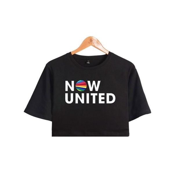 WAMNI Now United - Meilleur album Crop Top Nombril exposé T-shirt Oversize O-Cou Better Now United Paroles Tops Femmes Funny Tshirt 210324