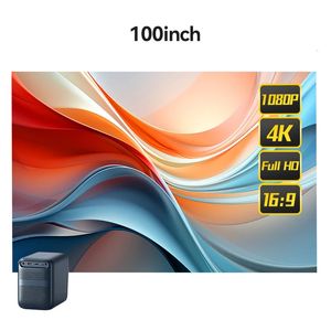 Wanbo 100inch HD Antilight Curtain Projector Screen 16 9 Indoor Ultra View Portable pliable 3D 4K ProYector 240430