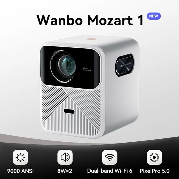 Wanbo Mozart 1 Android 9.0 2K 4K Projecteur 1080P Full HD Projecteur portable WIFI 6 232 Go Auto-Focus pour cinéma vidéo maison intelligente 240112