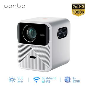 Proyector Wanbo Mozart 1 2023 nuevo 1080P Full HD 900 lúmenes ANSI Android TV cine en casa enfoque automático Keystone LCD LED proyector de vídeo