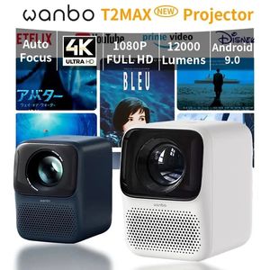 Wanbo t2 max projecteur 4K Wifi Android Full HD 1080p projecteur de faisceau 450ANSI mise au point automatique son HIFI pour projecteur de cinéma maison 240112