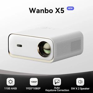 Wanbo X5 Projector 4K 1080P 20000 Lumens 1100ANSI Android 9.0 Dual Band Wifi 6 Projetor Office Home Theater Beamer Proyector 240112