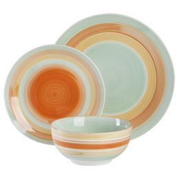 Wanda June Home Vintage Stripe Service de vaisselle en porcelaine 12 pièces par Miranda Lambert