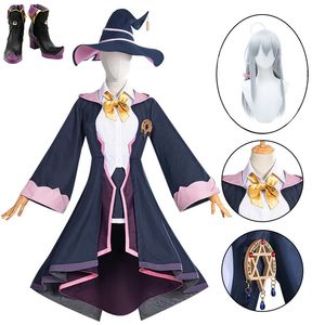 Sorcière errante le voyage d'Elaina Ashen sorcière Cosplay Costume tenues robe Halloween carnaval uniformes perruque chaussures