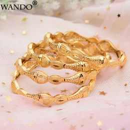 Wando 4 pièces de luxe couleur or bijoux de mariage bracelets de poisson femmes africaines éthiopiennes Dubai Bracelet fête femmes Bracelet cadeau Q0720