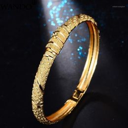 Wando Dubai Boda árabe Color de oro Ettnic Bangle para mujeres Girlbride Bracelet Ramadan Middle East Jewelry Gift puede abrir B221217L