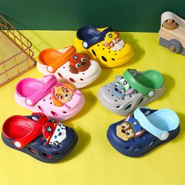Wang Team Shoes para agujeros para niños Interior Anti Slip Boys and Girls Cartoon Cute Baby Baotou Cool Slippers Summer