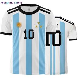 Wangcai01 DIY T-shirt Argentinië National Flag 3D Printing Men's T-shirt Kinderronde nek Casual Short Seve T-shirt unisex Sportswear Summer Top 0320H23