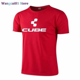 wangcai01 T-Shirt DIY CUBE été Breathab maille T-shirts hommes vêtements de sport Stretch Sweat T-shirts Ma grande taille mode impression entraînement Gym T-shirt 0315H23