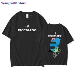 wangcai01 DIY T-Shirt F1 McLaren 3 Daniel Ricciardo T-shirt Ma Nouveau 2022 Été 100% Coton O-Neck Lâche Unisexe Tops Casual Prints Sport Shirts Noir 0315H23