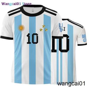 wangcai01 DIY T-Shirt Nieuwe Argentin Nummer 10 Print T-shirts Streetwear Sportkleding T-shirt Vrouwen Mannen Argenti 3 Sterren Oversized Tops tee Shirt 0315H23