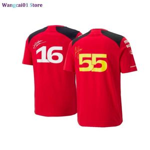 Wangcai01 DIY T-shirt Officiële Scuderia 2023 Team Carlos Sainz Chars CRC T-shirt Uniform F1 Shirt Formule One Racing Suit Moto Motorcyc Tees 0316H23