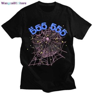 wangcai01 DIY T-Shirt Vintage Impression Sp5der 555555 Angel Number T Shirt Hommes Femmes Meilleure Qualité Spider Web Motif T-shirt Top Tees 0320H23