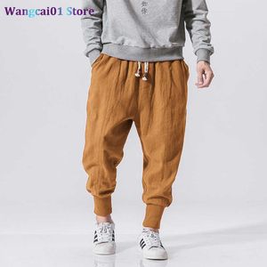 wangcai01 herenbroek mrgb 2023 Chinese stijl mannen katoen linnen harem broek streetwear man casual joggers harajuku elastische taille mannelijke oversized broek 0318H23