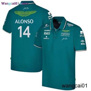 wangcai01 Polos pour hommes 2023 Aston Martin 14 Polo de sport vert Breathab No Fade F1 Racing Team Driver Polo Shirt Livraison rapide 0315H23