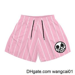 wangcai01 Shorts pour hommes Casual Anime Shorts Hommes Femmes Mesh Quick Dry Gym Shorts Pink Fashion Oversized Short Pangts to Fitness Workout Running Summer