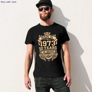 wangcai01 T-shirts pour hommes 100% coton fabriqués en 1973 50 ans d'être génial 50e anniversaire T-shirt de nouveauté pour hommes Tee Streetwear Femme Casual Harajuku 0321H23