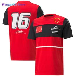 wangcai01 T-shirts pour hommes 2022 nouveau costume de course F1 T-shirt personnalisé rouge uniforme d'équipe à manches courtes revers haut à séchage rapide 0307H23