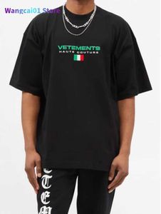 Wangcai01 Men's T-shirts 2022 Zomer Nieuwe Vetents Flag Tter Broidery Man Women O-Neck Casual Simp Cotton Oversize Black Wit VTM T-Shirt 0217H23