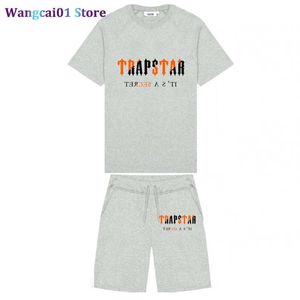 Wangcai01 Men's T-shirts 2023 Nieuwe Trapstar Trapsuitset Men T-shirt Shorts Zomer Sportkleding Jogging broek Streetwear Harajuku Tops Korte SEVE-pak 0317H23