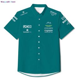 wangcai01 T-Shirts pour Hommes 2023 Été Nouvelle Chemise décontractée F1 Team Aston Martin Chemise Pilote de Formule 1 Alonso Nouveau Design Chemise Haute Tendance pour Hommes T-Shirt 0320H23