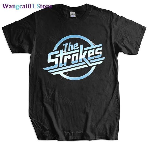 wangcai01 T-shirts pour hommes T-shirt en coton pour hommes Tops d'été T-shirt The Strokes T-shirt pour hommes Indie Rock Band T-shirt plus grande taille Homme T-shirt noir livraison directe 0318H23