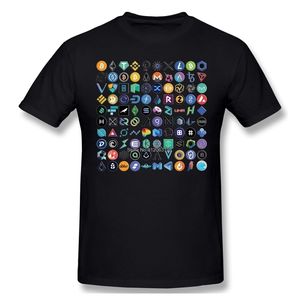 Quiero Crypto S 3D en negro Moda Camiseta Diseño Chainlink Coin Bitcoin Criptomoneda Camisas de algodón Hombres Camiseta Tees Streetwear 220407