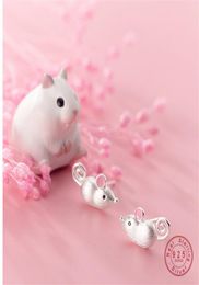 WANTME 100 925 bijoux en argent Sterling 3D personnalisé Rat souris boucles d'oreilles pour femmes filles mode Animal Pendientes Mujer 216140013