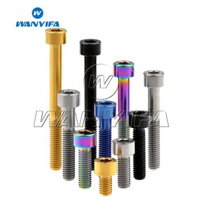 Wanyifa Titanium Bolt M5 x 10 12 16 18 20 25 30 35 40 45 50 55 60mm Screw for Bike MTB / Road Bicycle Seatpost