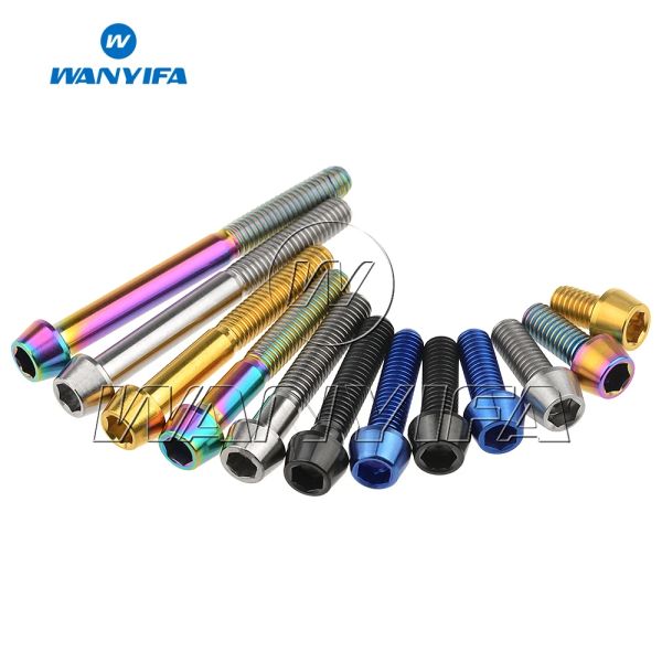 Wanyifa Titanium Bolt M5X 9 16 18 20 25 30 35 40 45 50 55 60 mm Vis de tête conique à clé allen pour tige de la tige du vélo