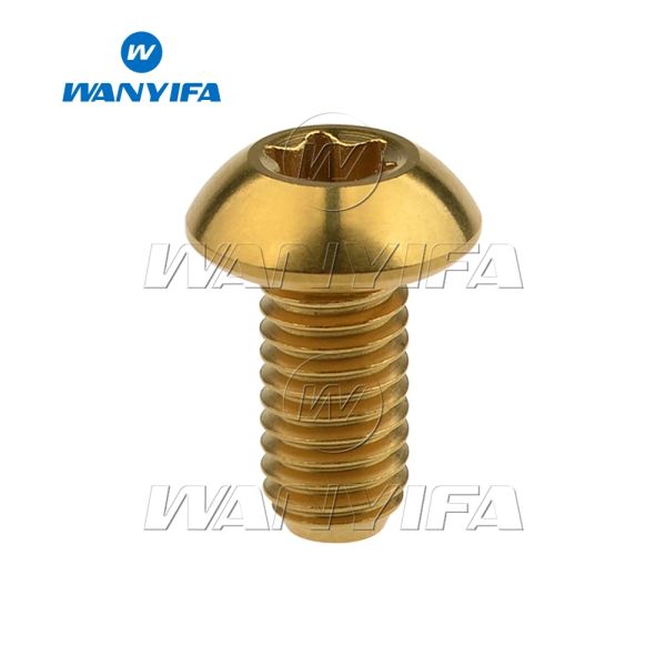 Perno de titanio Wanyifa M5x10 mm T25 Torx Torx Brake Tornillo para bicicleta de montaña