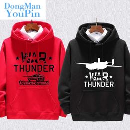 Sweats à capuche périphériques de jeu War Thunder avec manches longues en peluche pour étudiants masculins et féminins, vestes à capuche d'automne et d'hiver, hauts imprimés