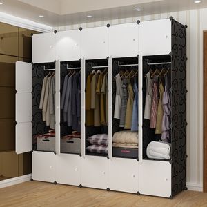 Armoire en plastique organisateur empilable armoires de rangement de grande capacité modernes armoire de rangement de vêtements verticaux pour le salon