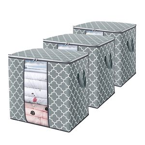 Foldable Storage Boxes Portable Clothes Organizer Tidy Pouch Suitcase Non-woven Home Bedding Towel Organization Box Quilt Container Box