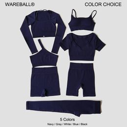 Wareball 237 pièces de yoga sans couture ensemble féminin costumes sportifs entraînement soutien-gorge recadrée