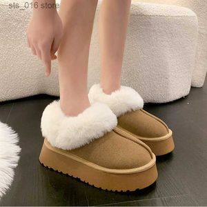 Boot chaud 2023 Winter Snow Faux Suede Coton Platform Plateforme Furt Bottes de cheville en peluche pour femmes Botas Mujer T230824 8A76 S