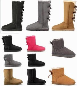 Warme laarzen Snowboot Enkellaarzen Australian Classic Womens Mini Half Winter Full Fur Fluffy Furry Satin Usa Gs 5854 Booties Slippers Hot Ug Selling Wgg