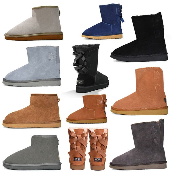 Bottes chaudes Boots Boots Boots Mini Half Hiver Winter Classian Classic Furs Full Furfy Furry Satin Boties Slippers Hot Ug Vendre WGG