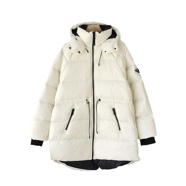 Chaud Coldproof Cordon De Mode Manteau À Capuchon Couleur Crème Glacée Femmes Veste D'hiver Designer Veste Femme Mi-longueur Blanc Canard Vers Le Bas 201G4